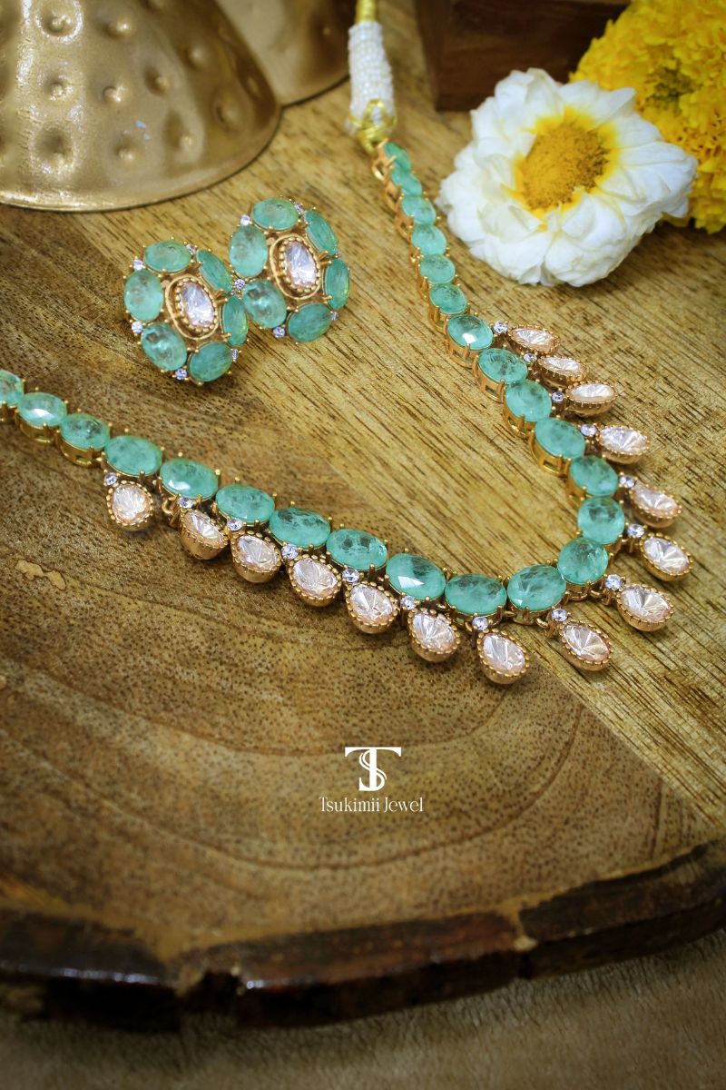 Somya Mossanite Polki Necklace Set
