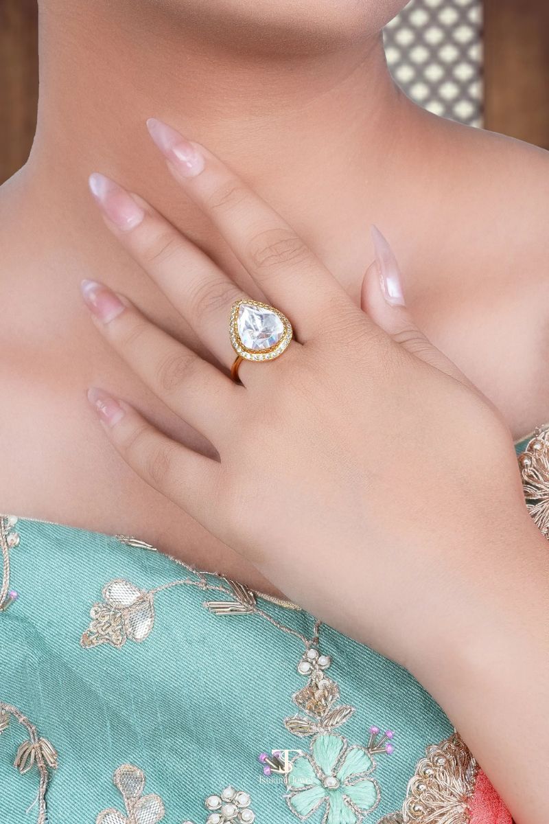 Taarini Mossanite Polki Ring