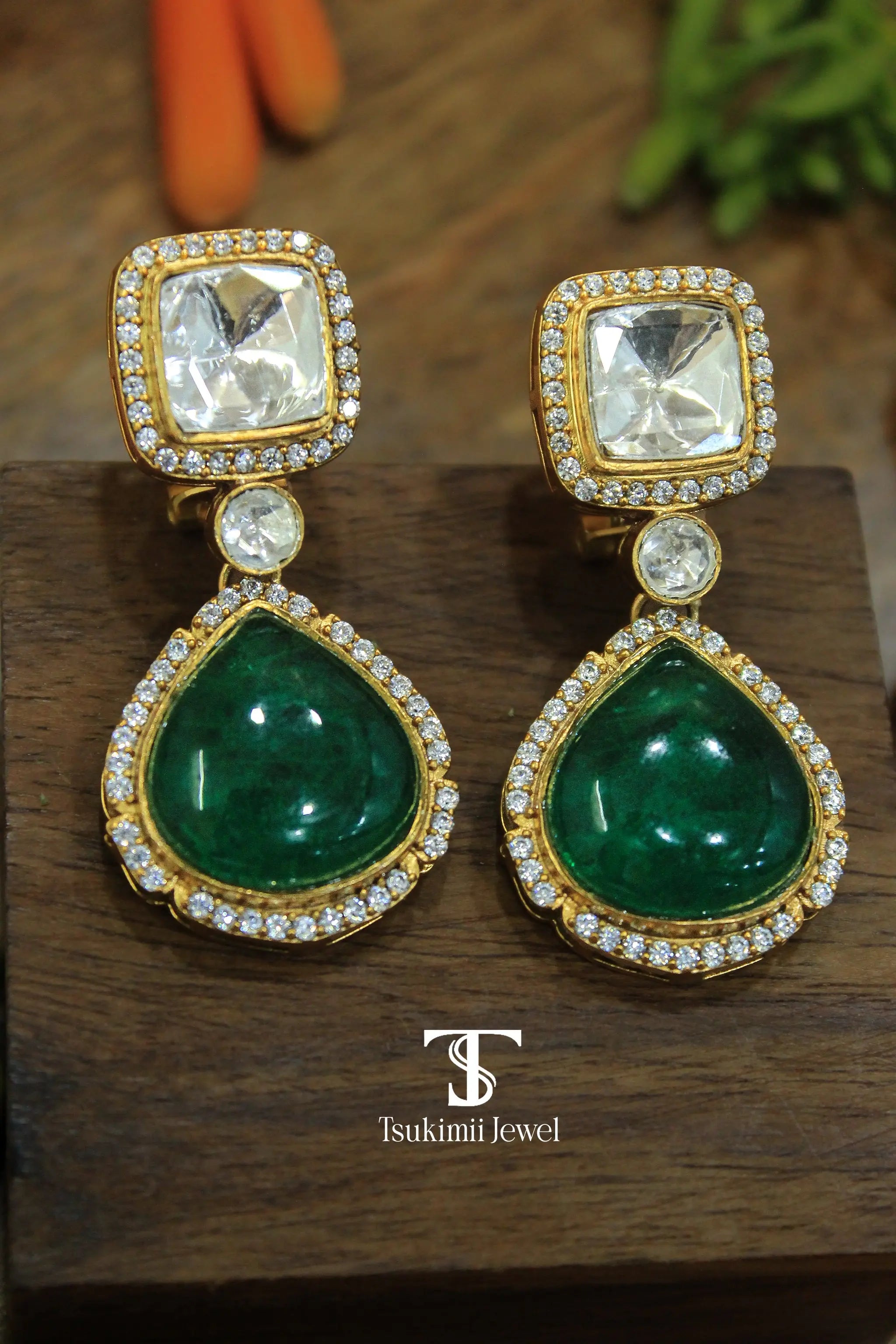 Ethnic kundan dangler earrings inspired by heritage jewellery