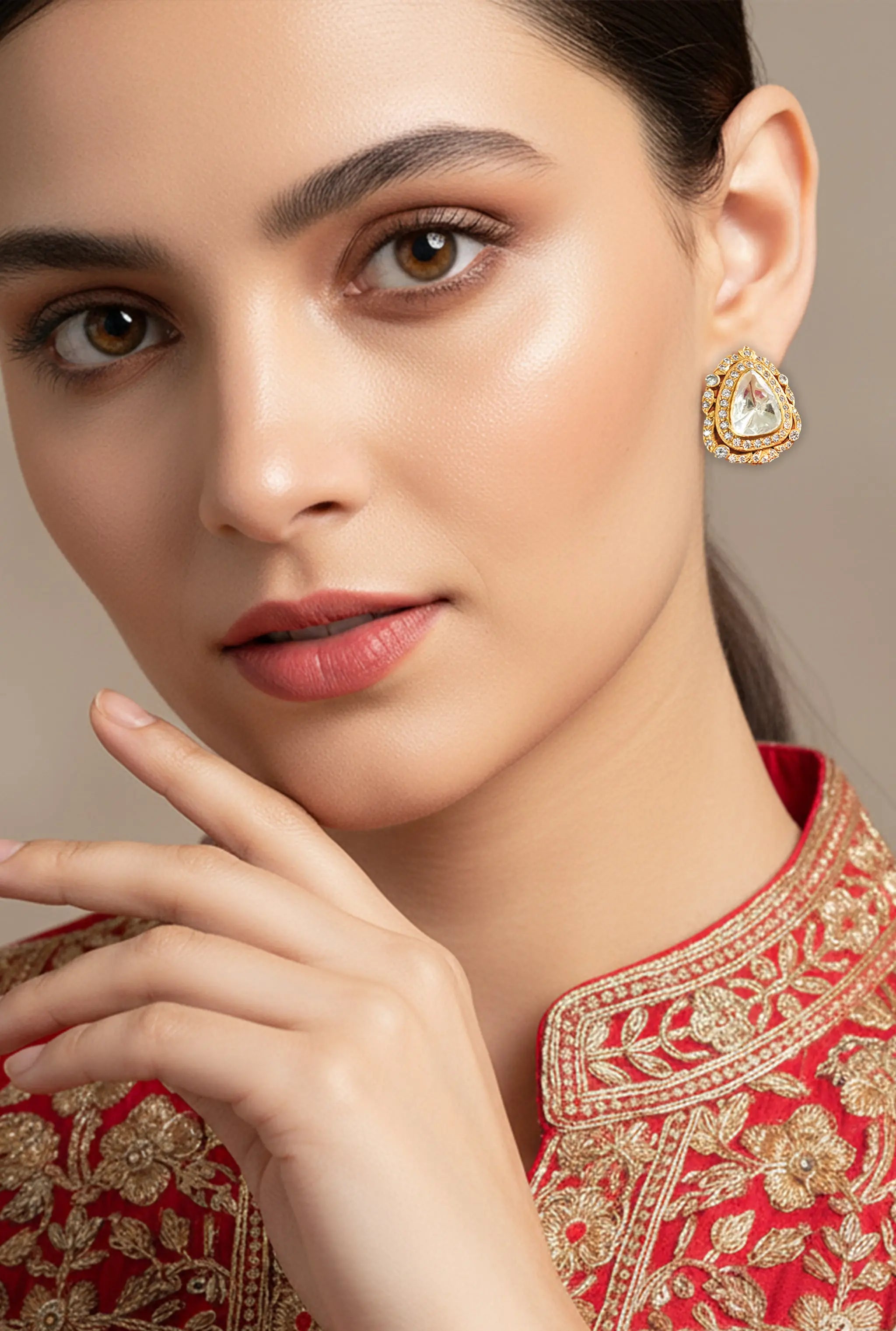 Minimal ethnic earring tops reflecting classic craftsmanship