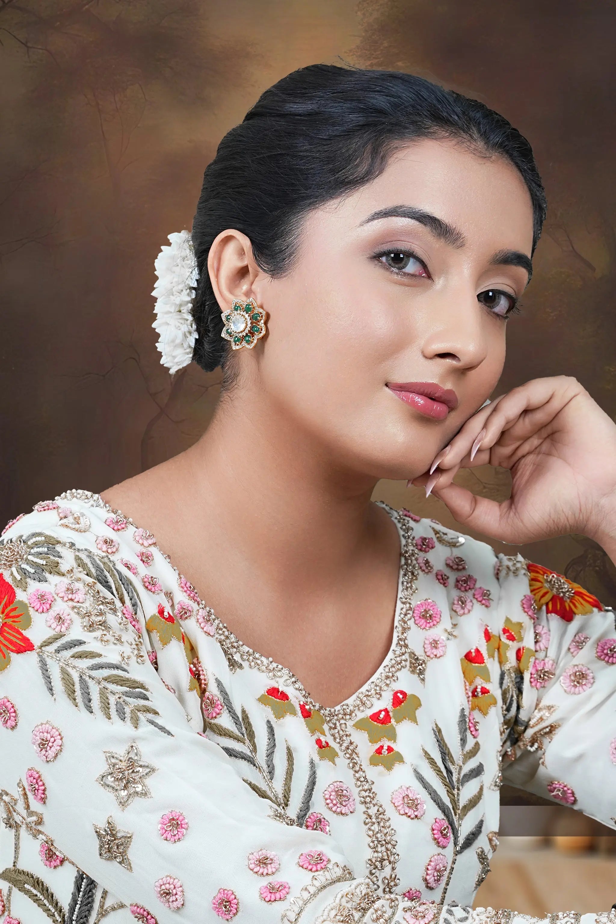 Handcrafted ethnic tops earrings inspired by heritage jewellery