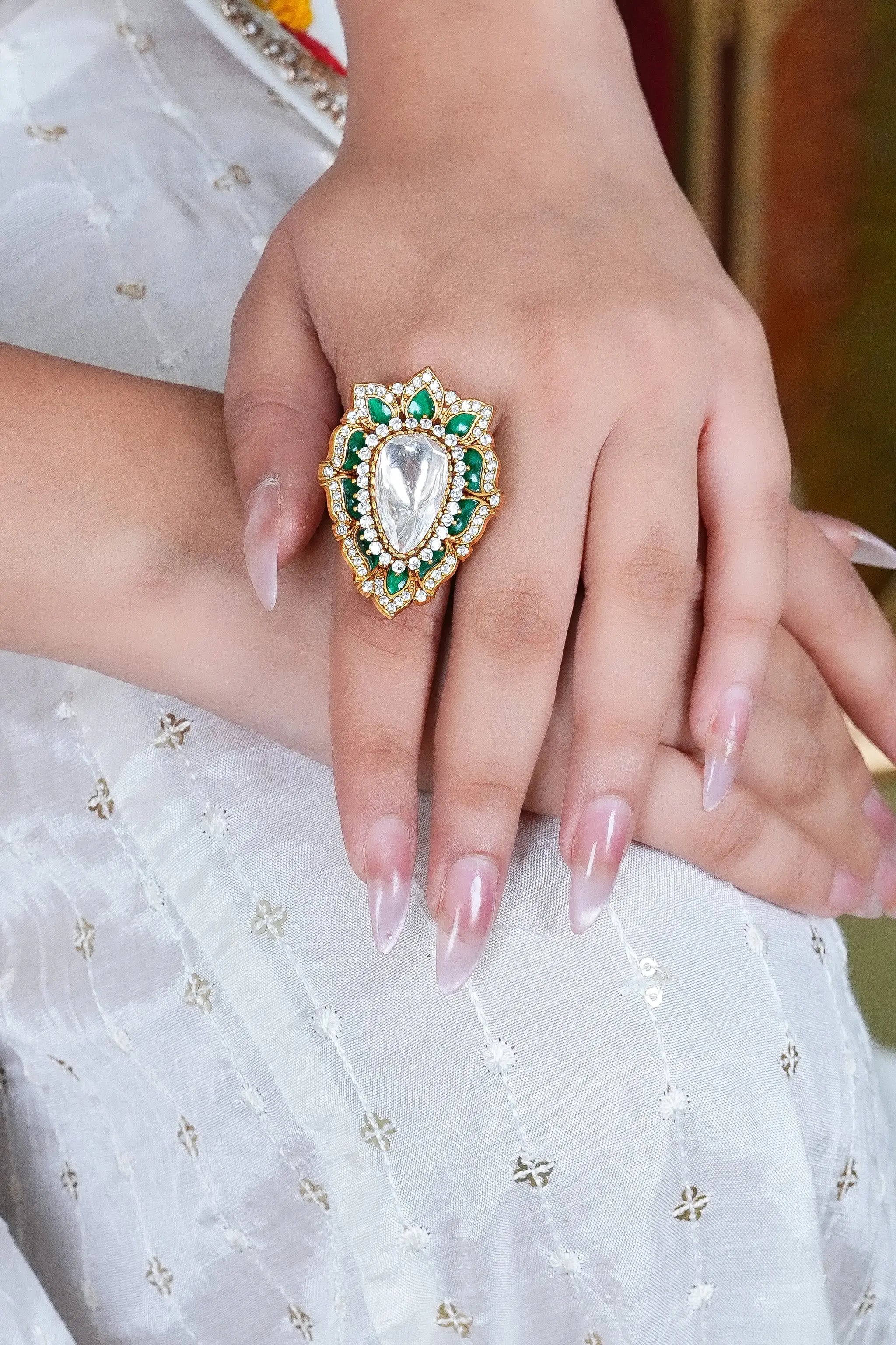 Handcrafted ethnic ring inspired by timeless Indian jewellery