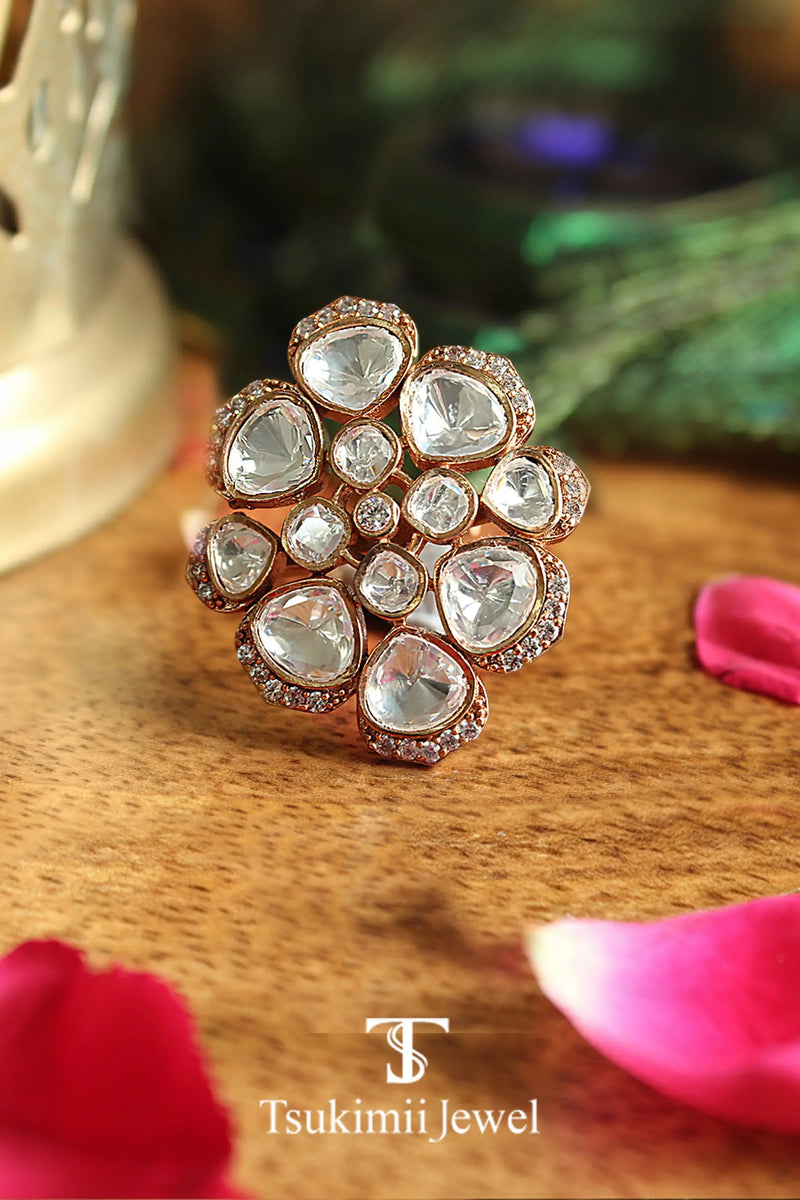 Traditional Indian ring with rich handcrafted ethnic detailing