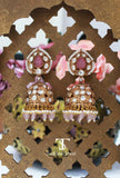 Aanvi polki jhumka earrings with traditional gold plated design