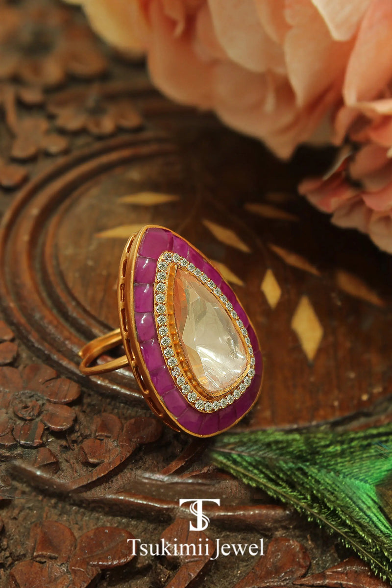 Traditional Indian ring with bold handcrafted ethnic design