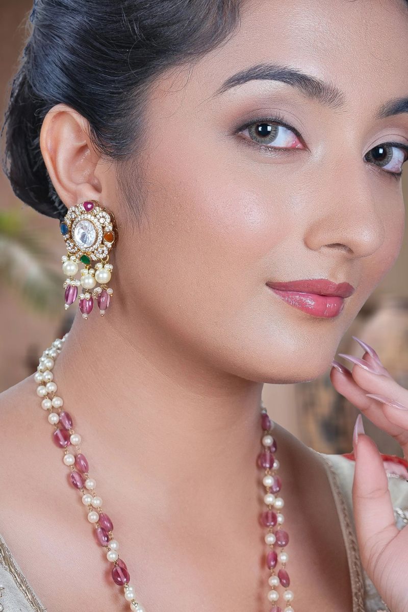 fancy polki pendants set
