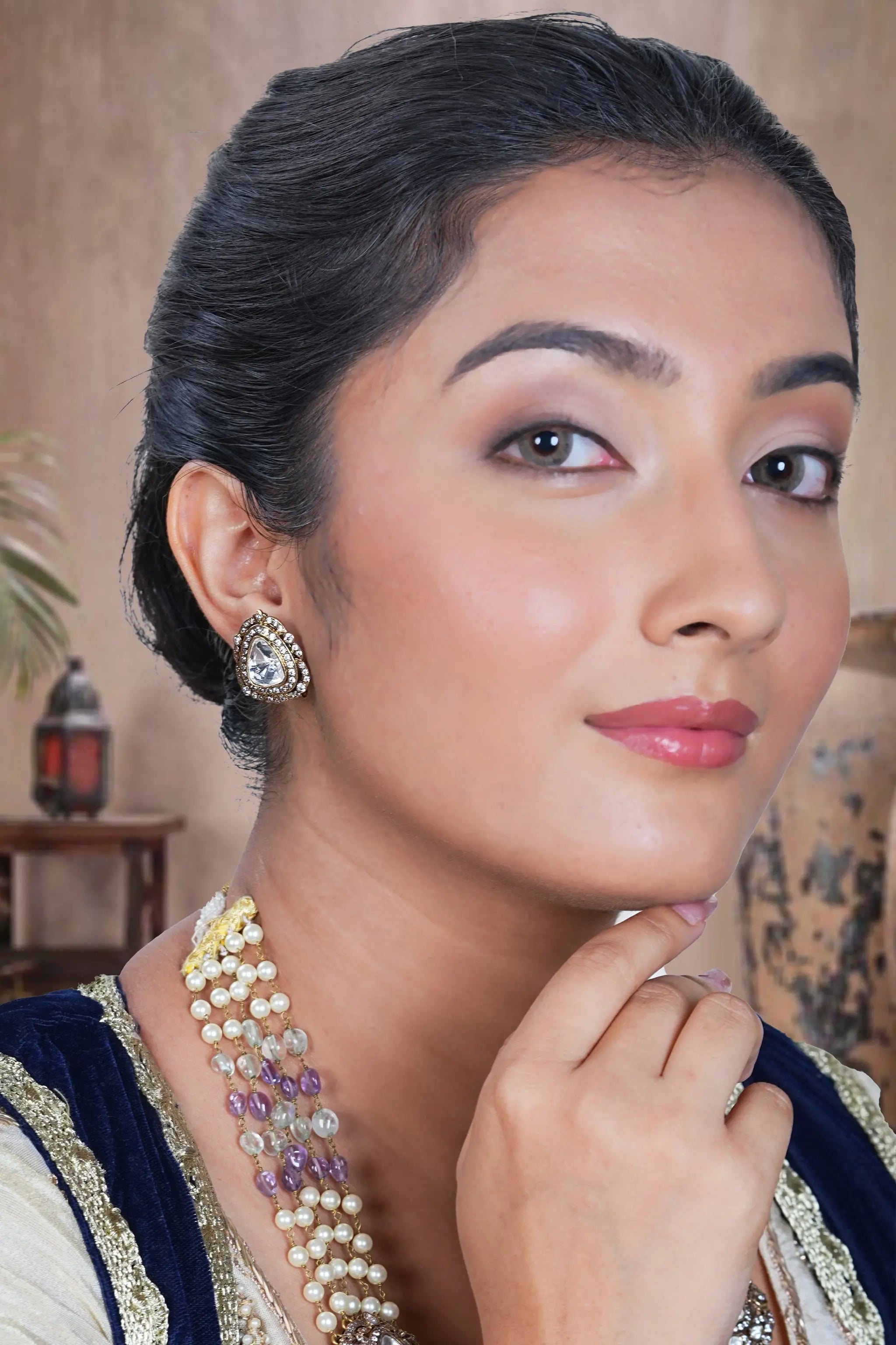 Elegant polki necklace set inspired by royal heritage jewellery