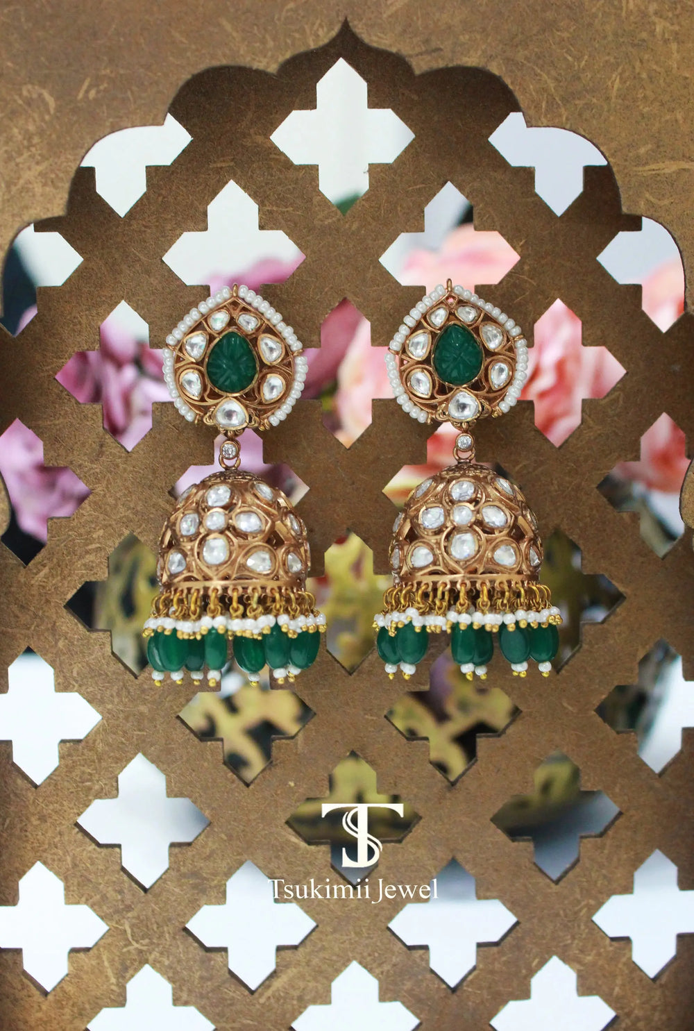 Handcrafted Jadau jhumka