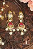 Handcrafted Indian polki locket jewellery set for women