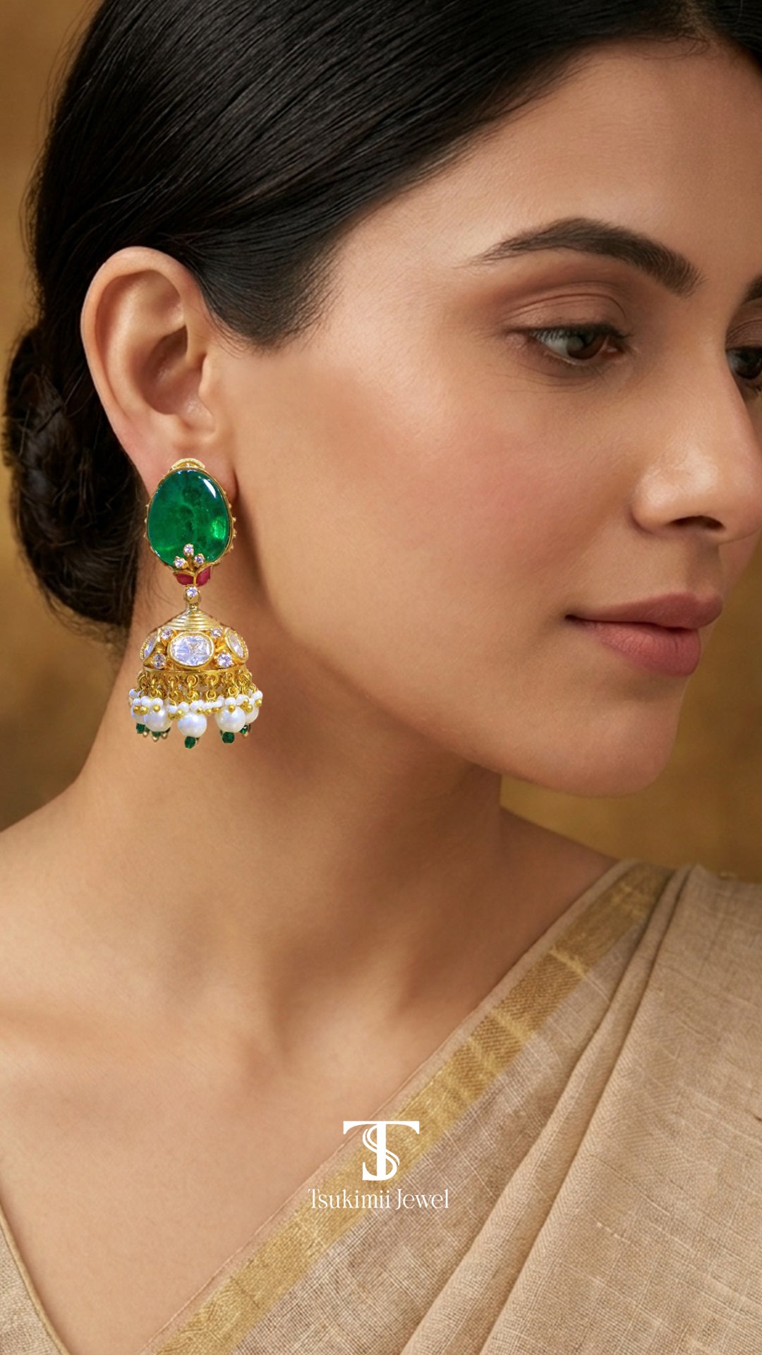Kanchan Jhumka Polki Earrings