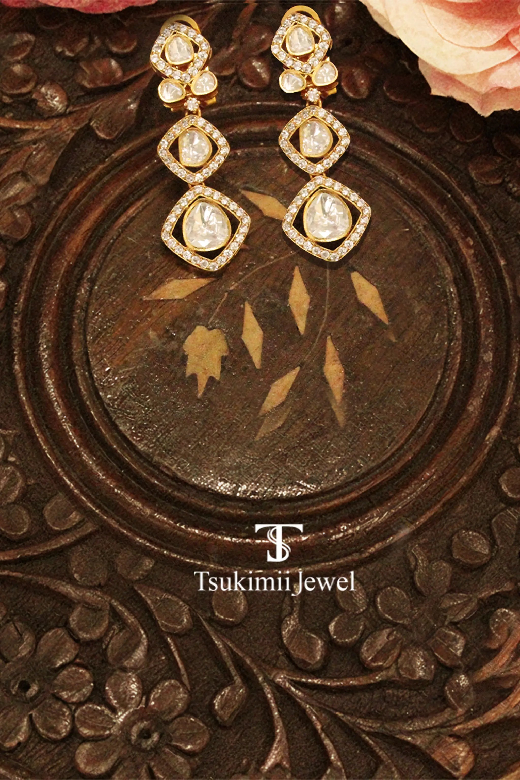 Traditional Handcrafted Indian polki necklace set with intricate design