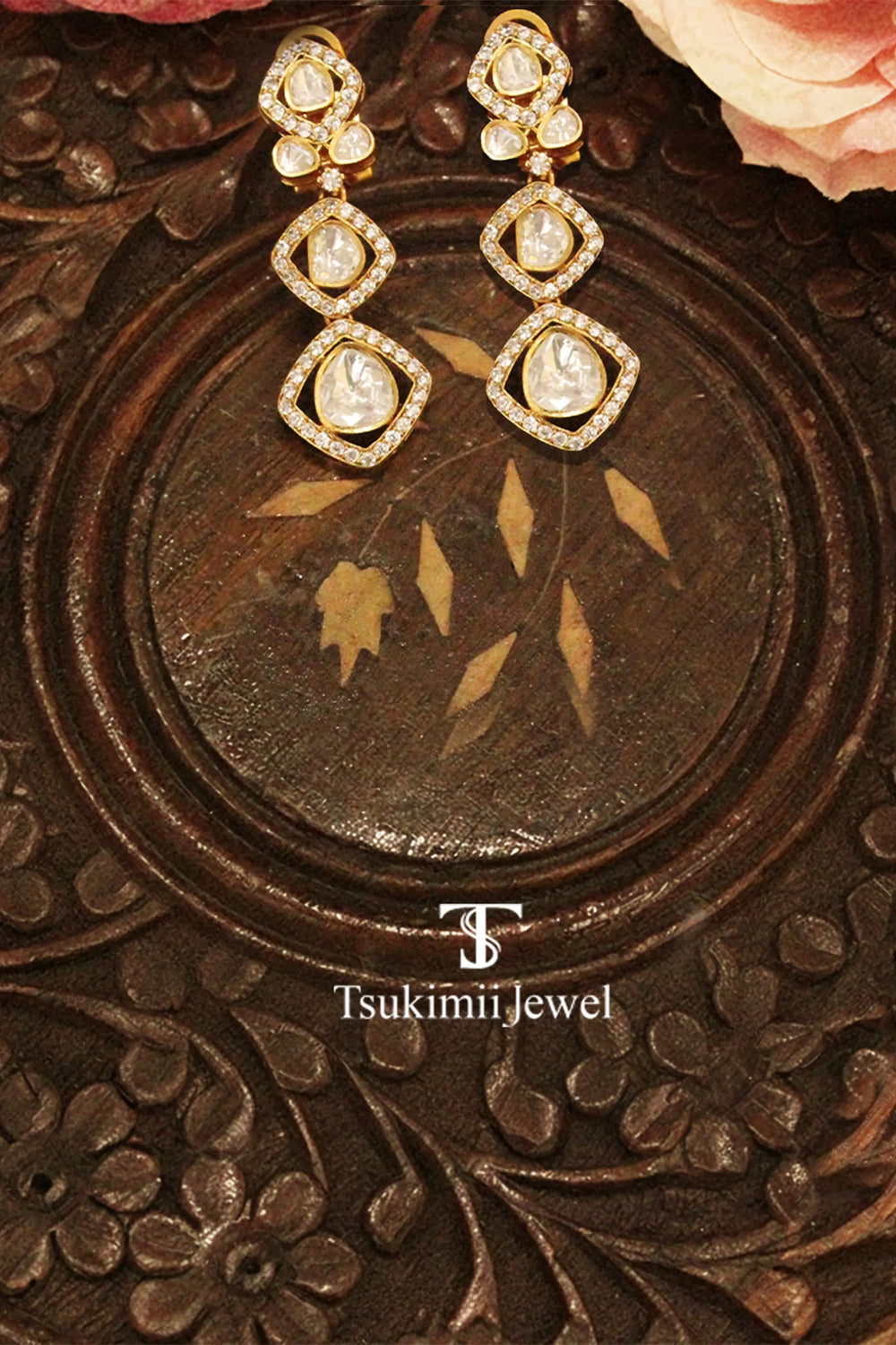 Traditional Handcrafted Indian polki necklace set with intricate design