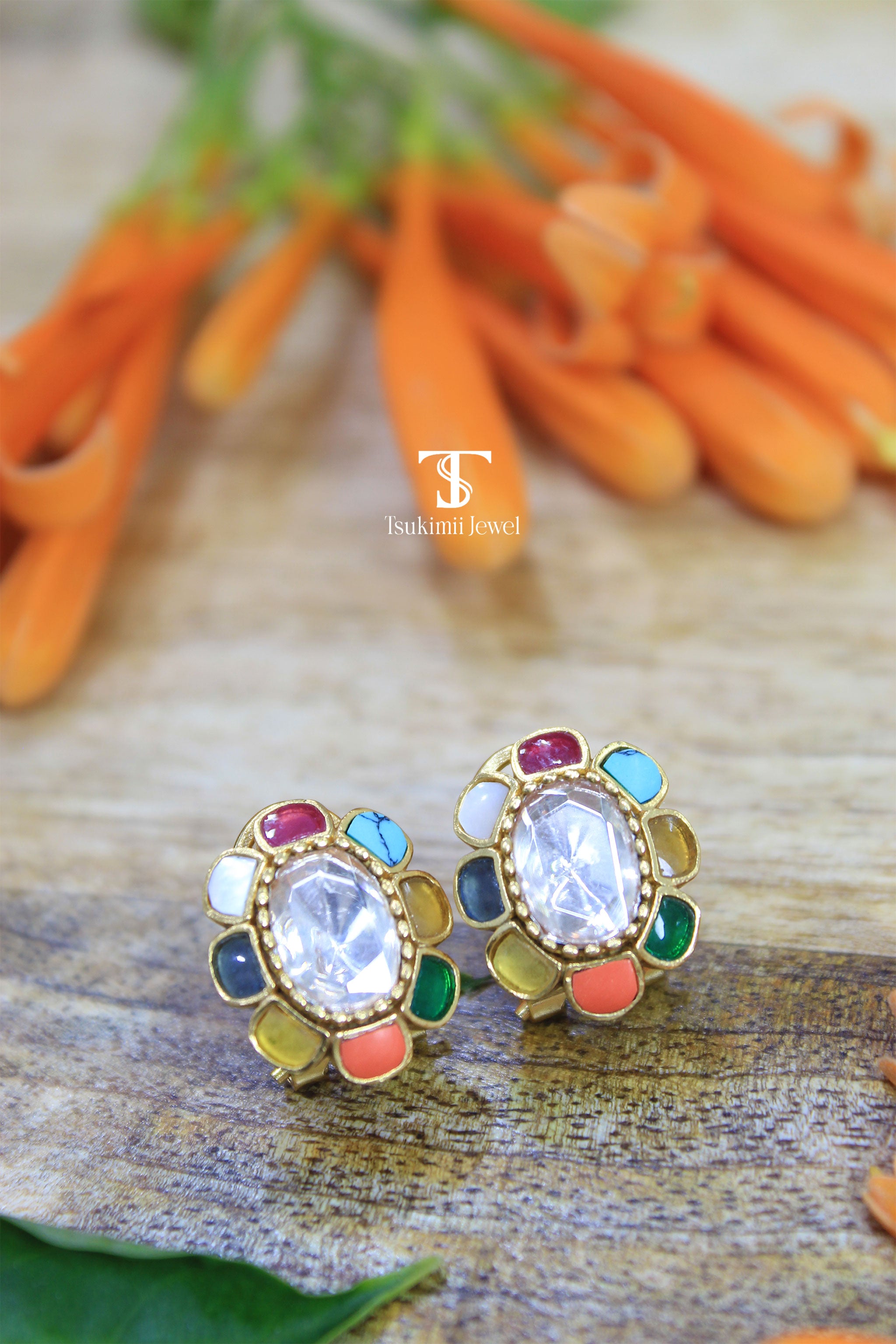 Ratnika Mossanite Polki Earrings