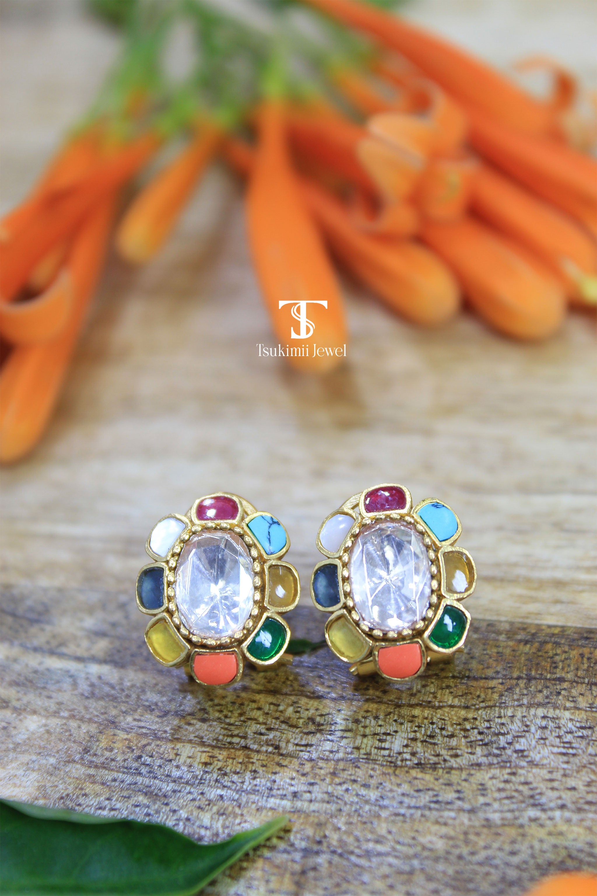 Ratnika Mossanite Polki Earrings