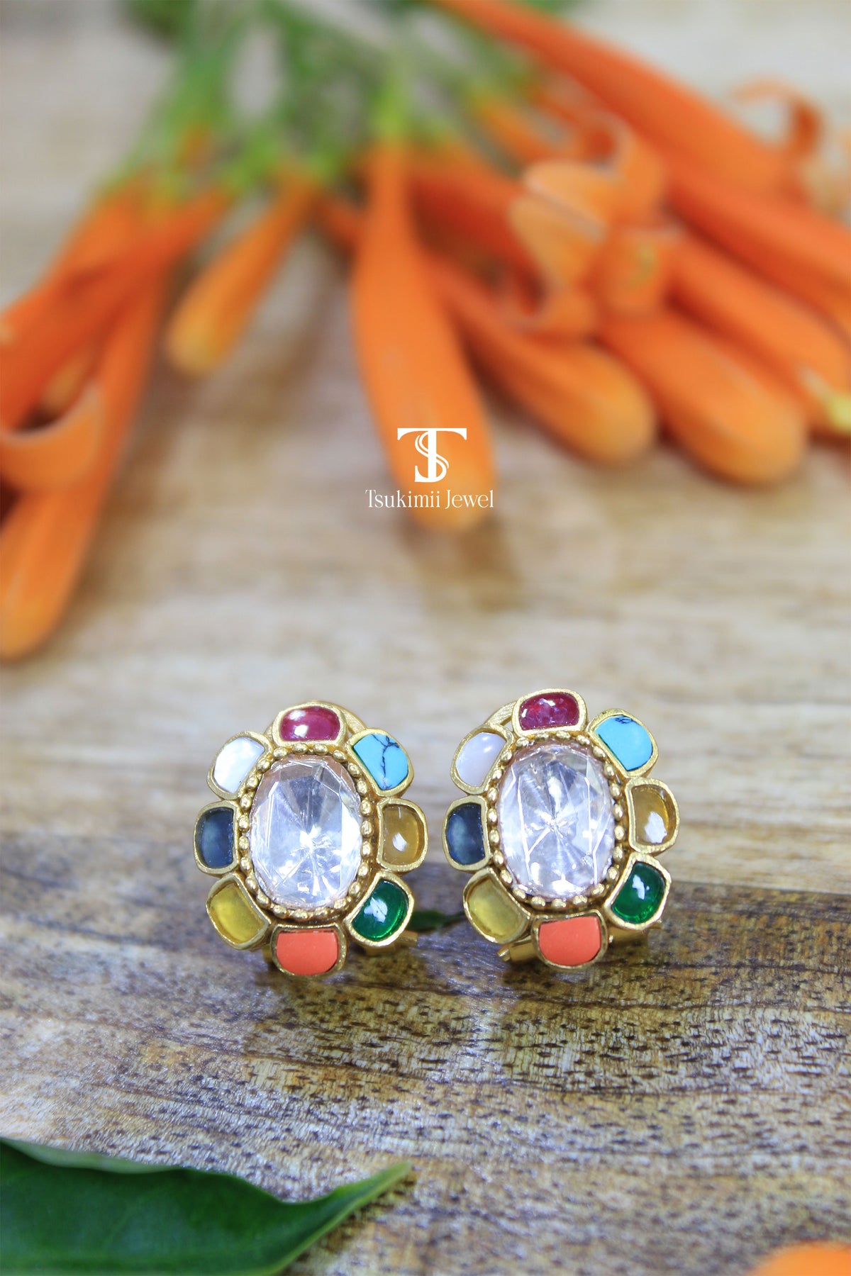 Ratnika Mossanite Polki Earrings