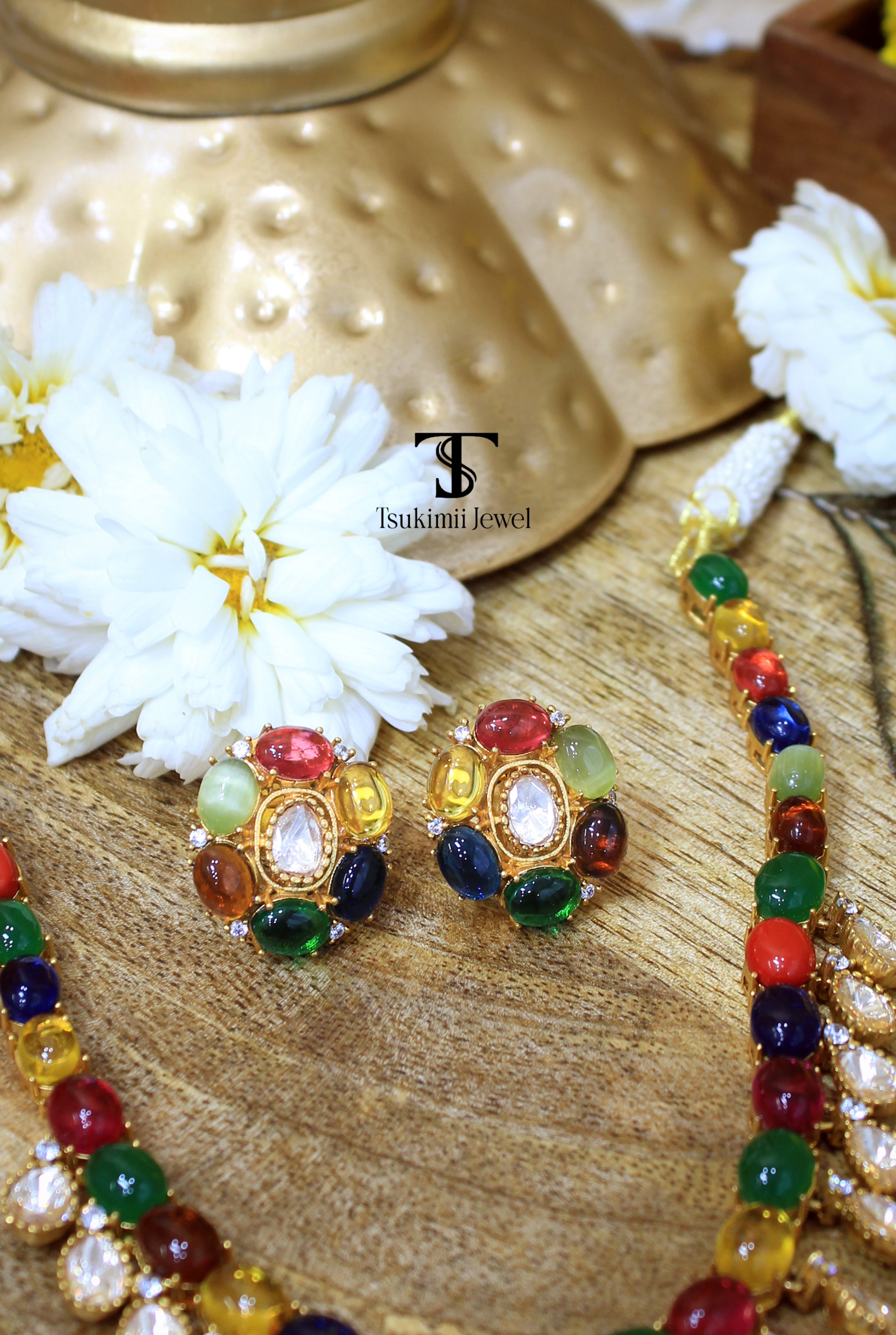 Lavanya Mossanite Polki Necklace Set