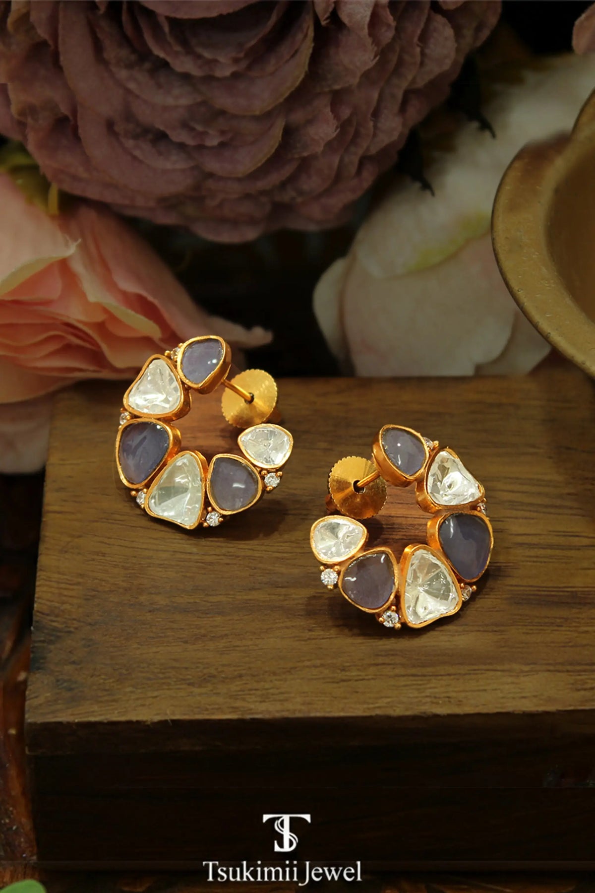 Traditional Indian hoop earrings with handcrafted ethnic design