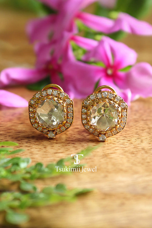 Noorika Mossanite Polki Earrings