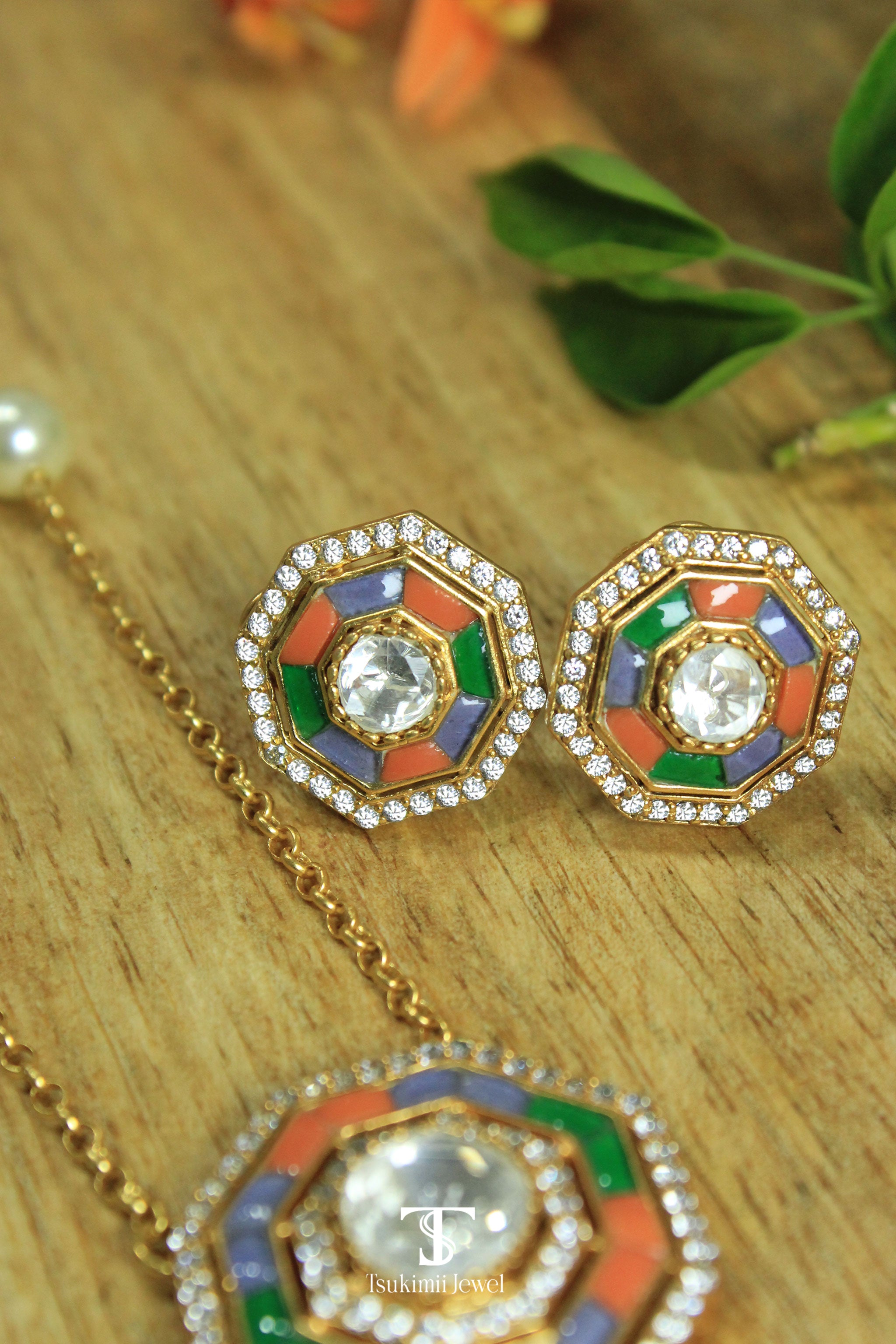 Rangchakra Jadau Pendant Set