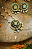 Traditional Indian kundan necklace locket set for festive wear