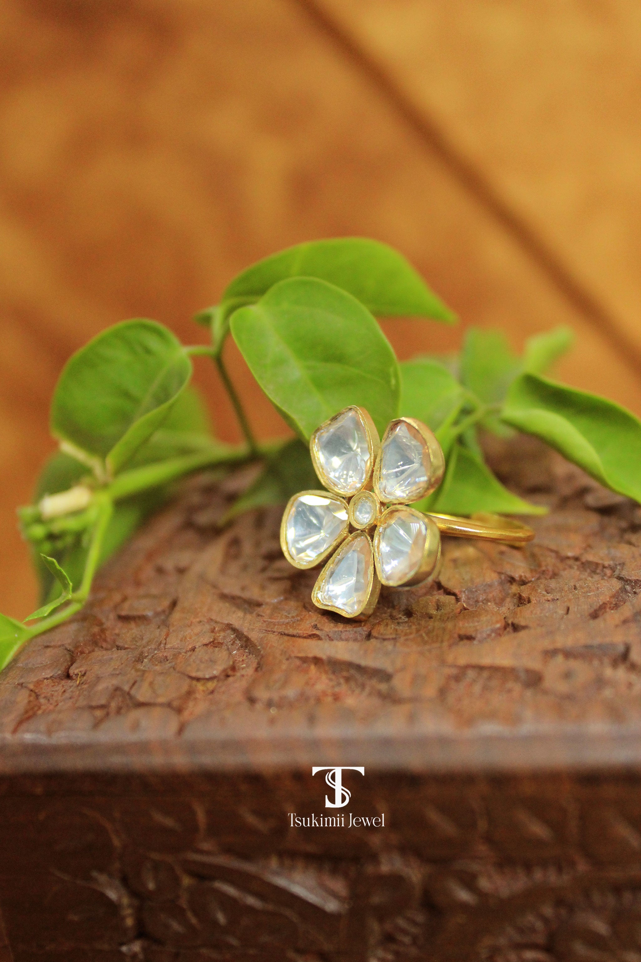 Kumud Moissanite Polki Ring