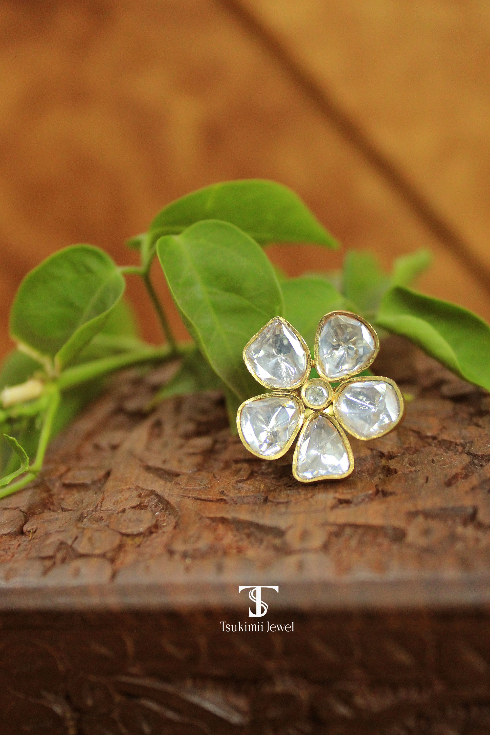 Kumud Moissanite Polki Ring