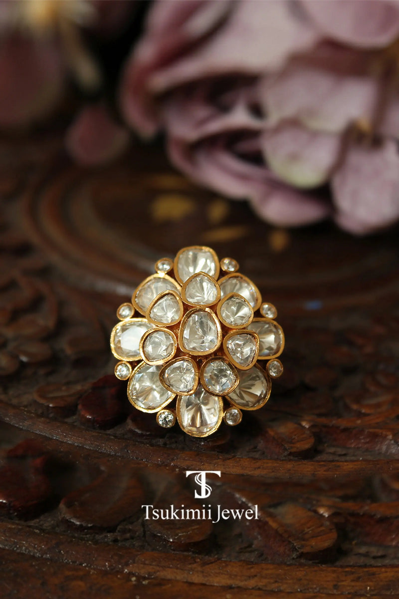 Ruhani Mossanite Polki Ring alternate view