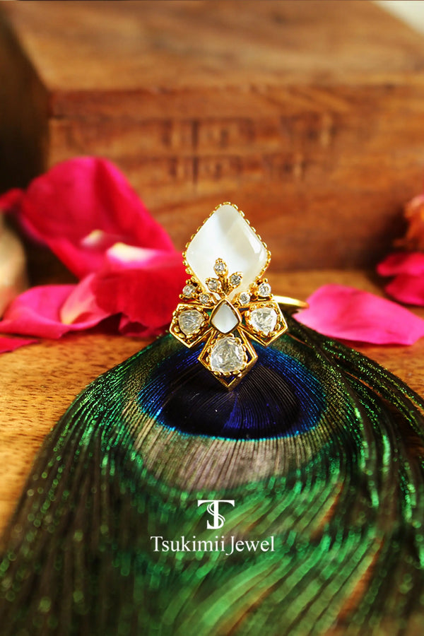 Rumi Mother Of Pearl-Polki Ring