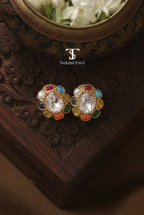 Ratnika Mossanite Polki Earrings