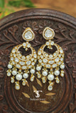 Gold finish chaandbali earrings with traditional Indian design