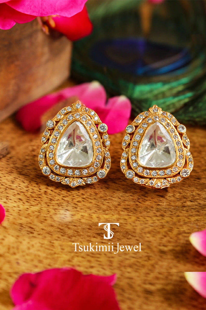 Handcrafted ethnic tops earrings inspired by Indian artistry