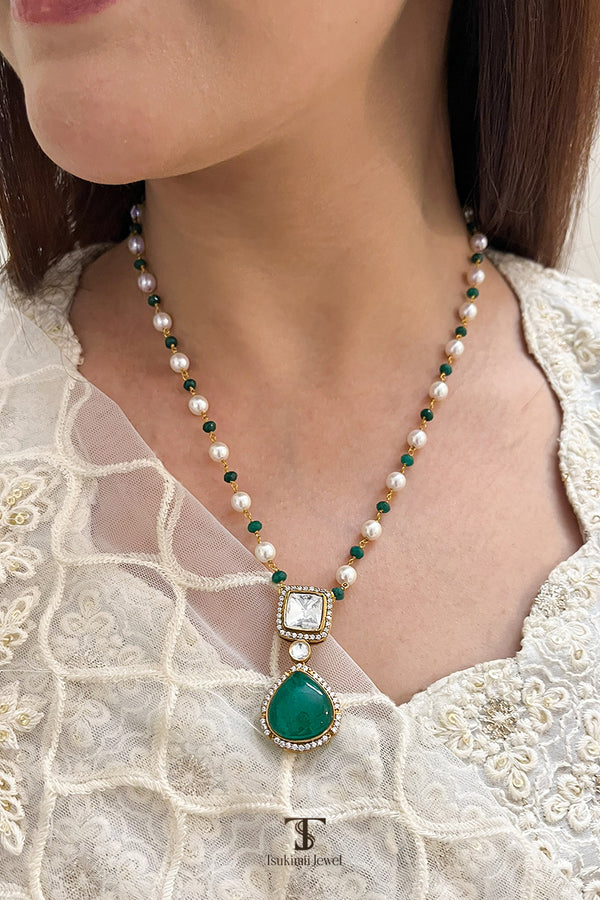 Vedha Polki Pendant Set