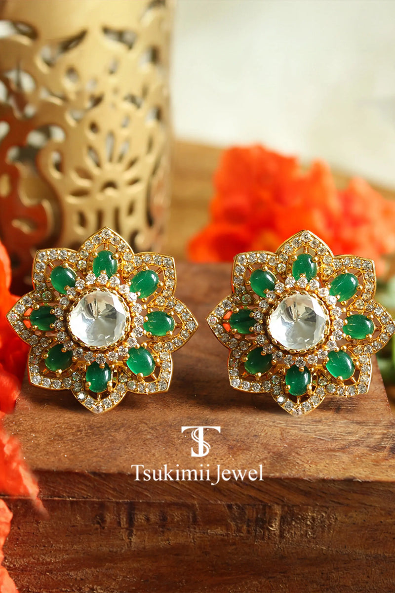 Traditional Indian tops earrings with delicate handcrafted design