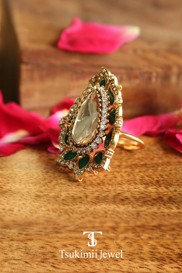 Zayra Mossanite Polki Ring